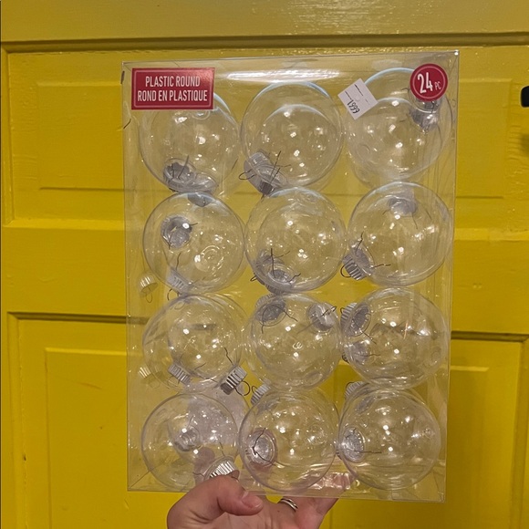 Make Market Other - NWT Clear Plastic Round Ornaments - 24 Pack